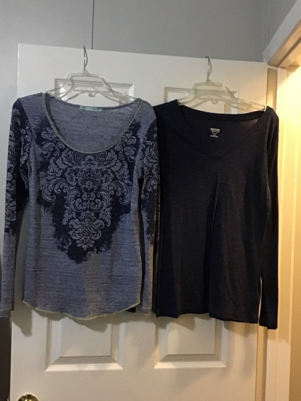Pair of Women's Long Sleeve Tops - Blue and Navy